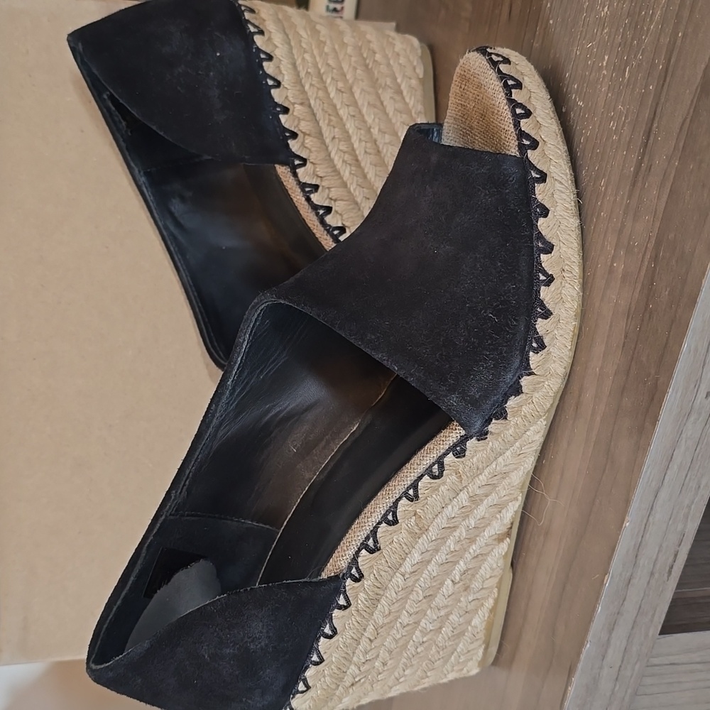 VINCE Sonora Black Suede Espadrille